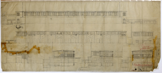 837876 Opstanden en doorsneden van de verdieping van het N.S.-station Utrecht C.S. te Utrecht.N.B. De tekening is ...